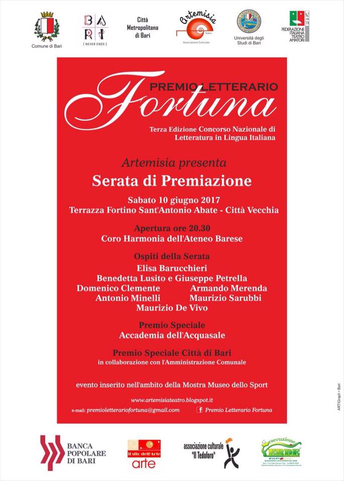 Premio Letterario Fortuna 3° edizione @ Terrazza Fortino Sant'Antonio Abate - Bari | Bari | Puglia | Italia